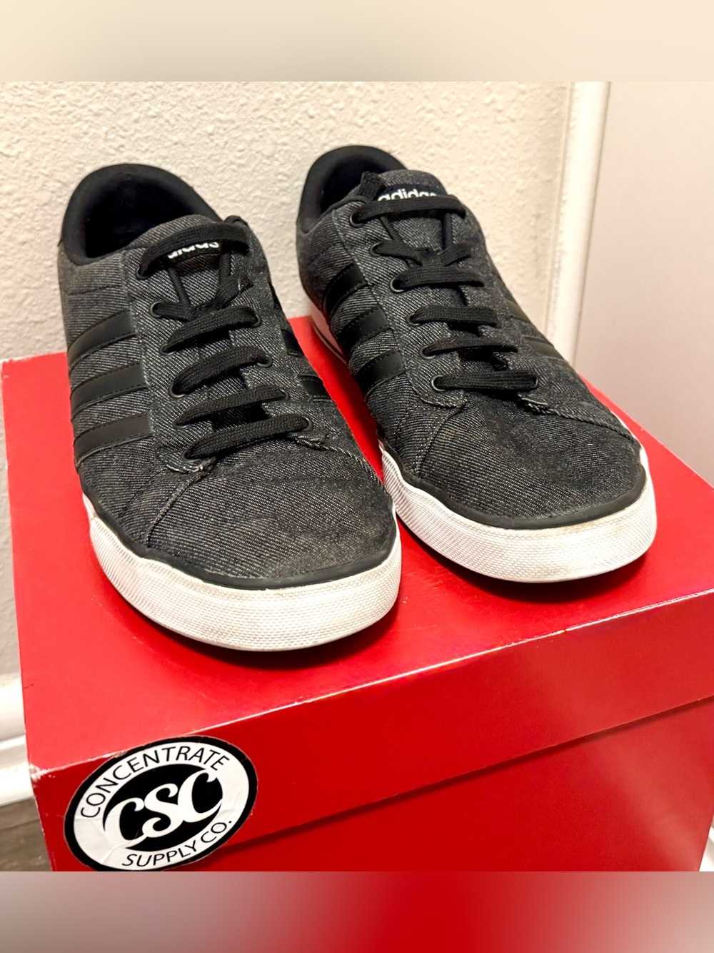 Adidas Gray + Black Low-Top Skate Sneakers • Size 12